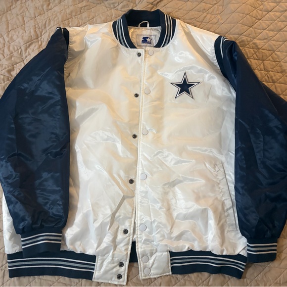 STARTER Cowboys NFL Jacket - Navy and White - Picture 3 of 5